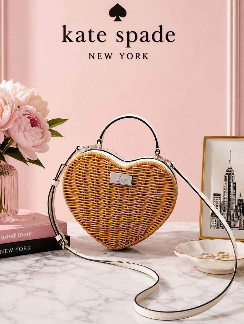 Kate Spade Heart Wicker Bag